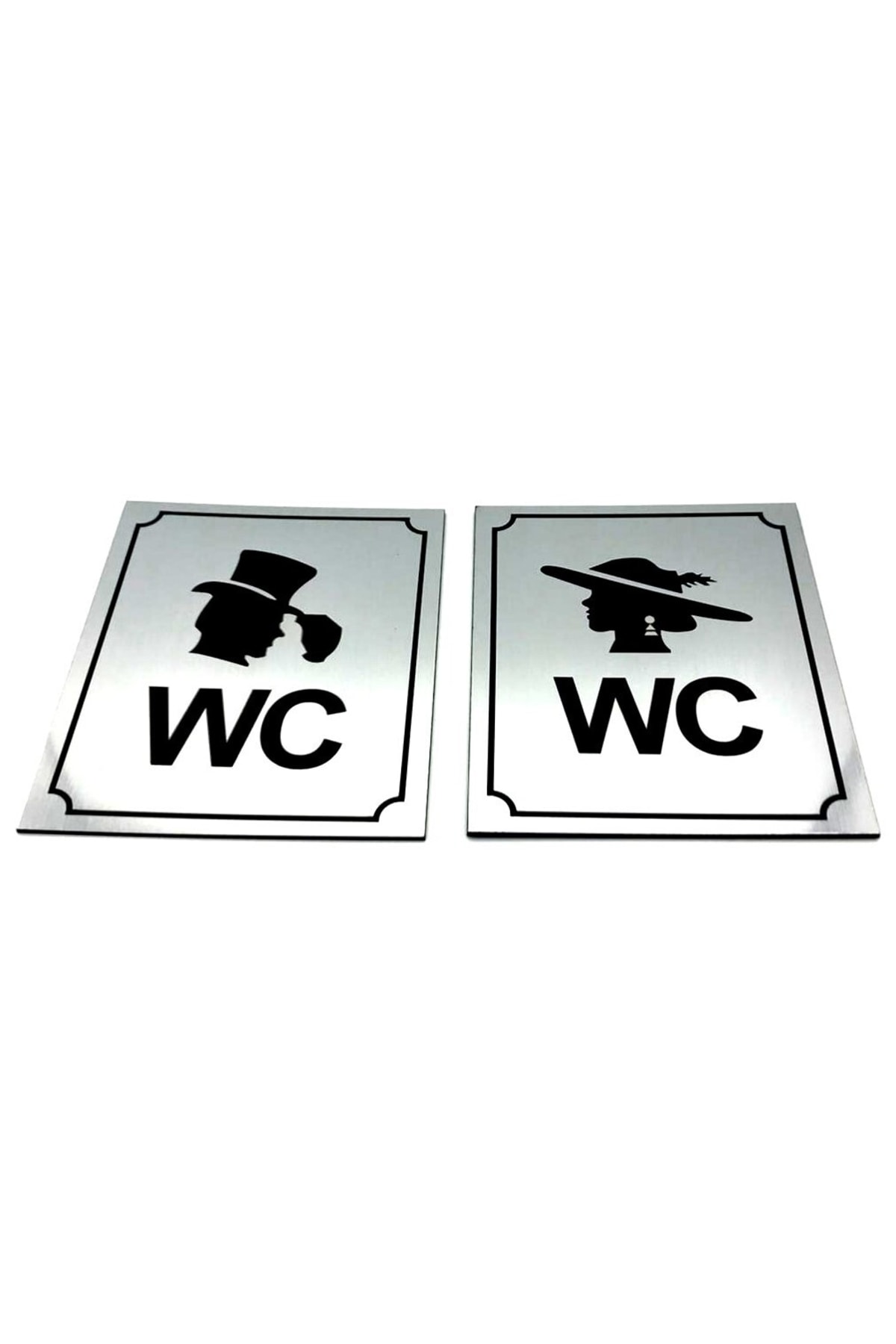 SE-Dizayn WC Tuvalet Tabelası Bay Bayan Takım (2 Adet), Kapı Yönlendirme Levhası 10 CM X 12 CM Rezopal Levha